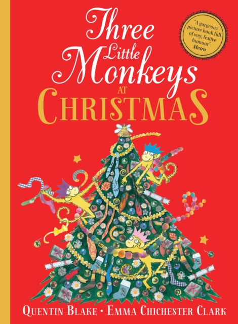 Book cover of Three Little Monkeys at Christmas