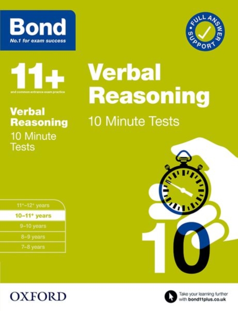 Book cover of Bond 11+ 10 Minute Tests Verbal Reasoning 10-11 years: For 11+ GL assessment and Entrance Exams