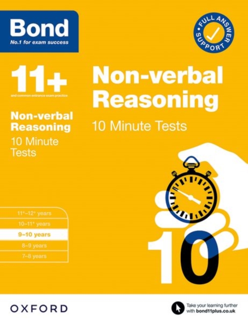 Book cover of Bond 11+ 10 Minute Tests Non-verbal Reasoning 9-10 years: For 11+ GL assessment and Entrance Exams