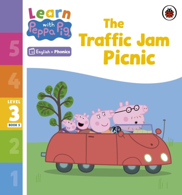 Book cover of Learn with Peppa Phonics Level 3 Book 5 – The Traffic Jam Picnic (Phonics Reader)