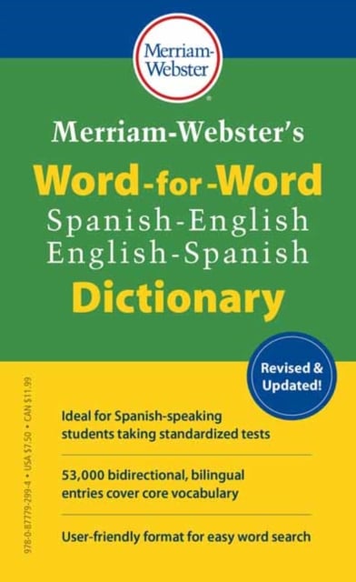 Book cover of Merriam-Webster's Word-for-Word Spanish-English Dictionary