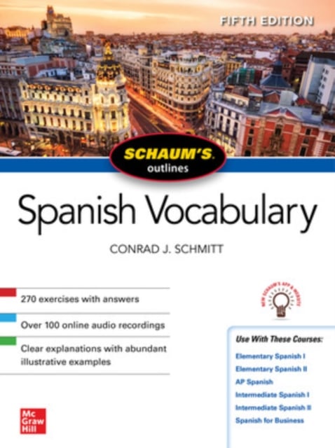 Book cover of Schaum's Outline of Spanish Vocabulary, Fifth Edition