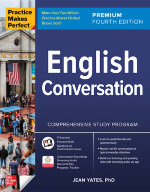 Book cover of Practice Makes Perfect: English Conversation, Premium Fourth Edition