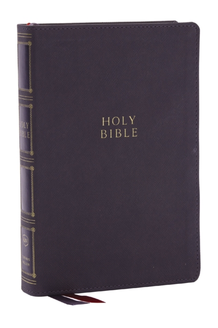 Book cover of KJV Holy Bible: Compact Bible with 43,000 Center-Column Cross References, Gray Leathersoft w/ Thumb Indexing (Red Letter, Comfort Print, King James Version)