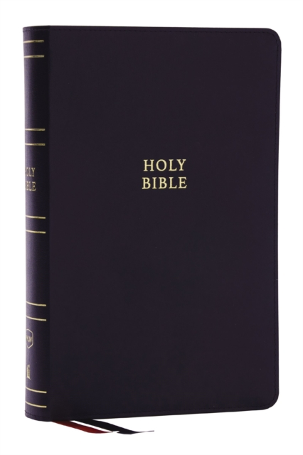 Book cover of NKJV, Single-Column Reference Bible, Verse-by-verse, Black Bonded Leather, Red Letter, Comfort Print (Thumb Indexed)
