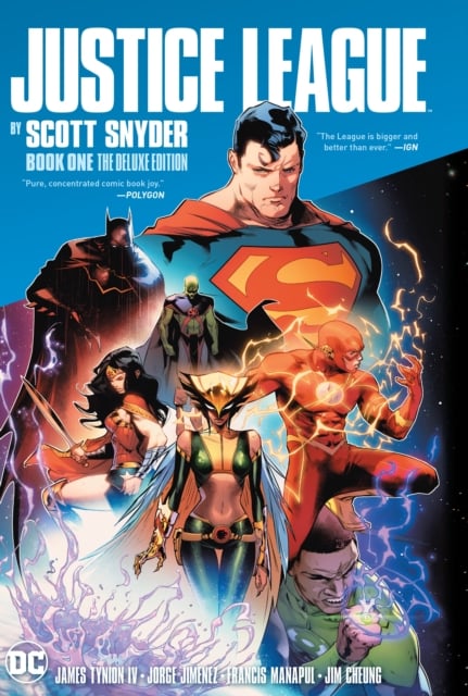 Book cover of Justice League by Scott Snyder Book One Deluxe Edition