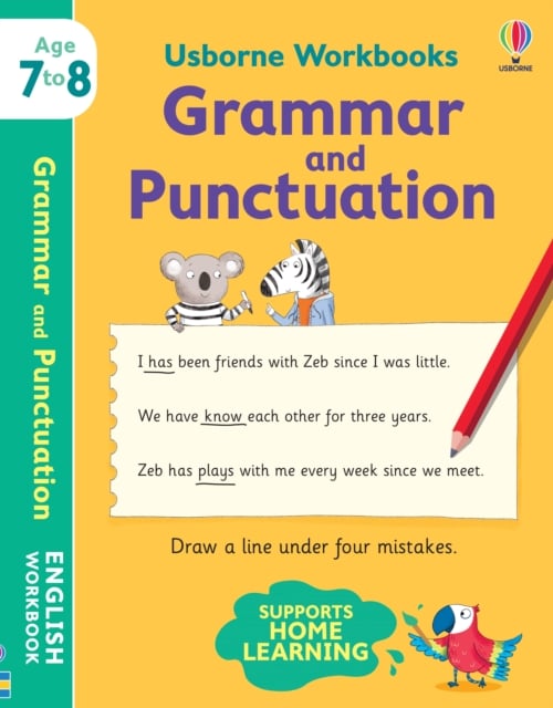 Book cover of Usborne Workbooks Grammar and Punctuation 7-8