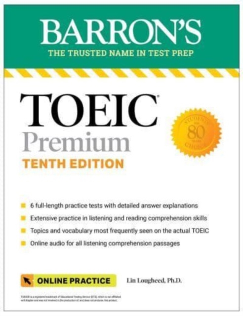 Book cover of TOEIC Premium: 6 Practice Tests + Online Audio, Tenth Edition