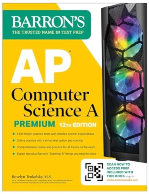 Book cover of AP Computer Science A Premium, 12th Edition: Prep Book with 6 Practice Tests + Comprehensive Review + Online Practice