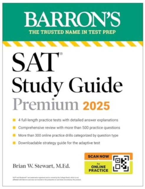 Book cover of Digital SAT Study Guide Premium, 2025: 4 Practice Tests + Comprehensive Review + Online Practice
