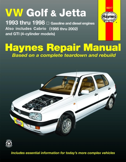Book cover of VW Golf, GTI and Jetta (93-98) and VW Cabrio (95-02) petrol & diesel Haynes Repair Manual (USA)