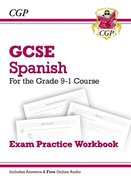 Book cover of GCSE Spanish Exam Practice Workbook: includes Answers & Online Audio (For exams in 2025)