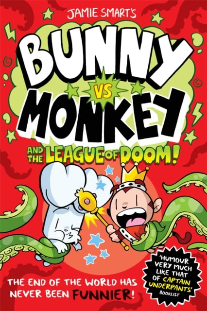 Book cover of Bunny vs Monkey and the League of Doom (a Phoenix Comic Book, from the million-selling Jamie Smart, Illustrator of the Year)