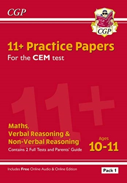 Book cover of 11+ CEM Practice Papers: Ages 10-11 - Pack 1 (with Parents' Guide & Online Edition)