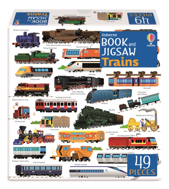 Book cover of Usborne Book and Jigsaw Trains