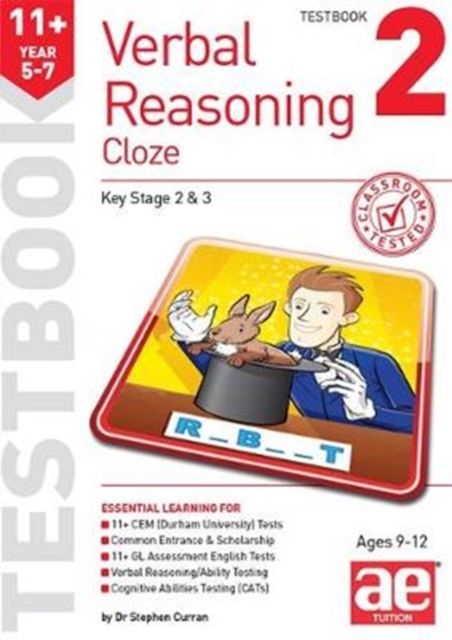 Book cover of 11+ Verbal Reasoning Year 5-7 Cloze Testbook 2