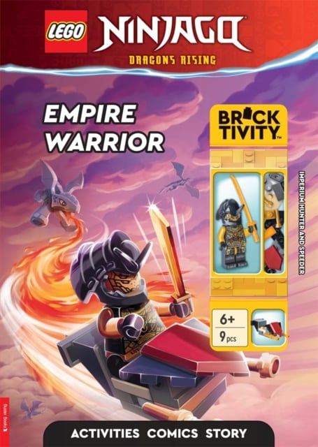 Book cover of LEGO® NINJAGO®: Empire Warrior Activity Book (with Dragon Hunter minifigure and Speeder mini-build)