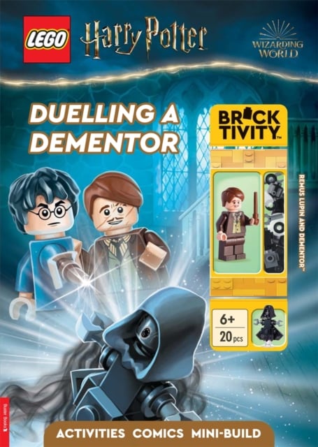 Book cover of LEGO® Harry Potter™: Duelling a Dementor Activity Book (with Professor Remus Lupin minifigure and Dementor™ mini-build)