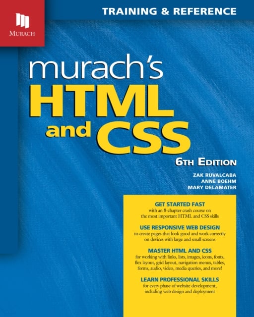 Book cover of Murach's HTML and CSS