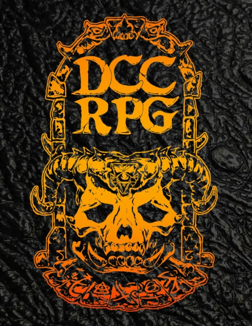 Book cover of Dungeon Crawl Classics Core Rulebook—Demon Skull Monster Hide Edition