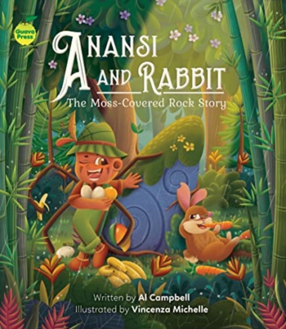 Book cover of Anansi and Rabbit: The Moss-Covered Rock Story