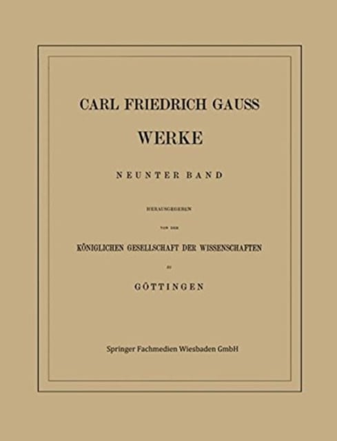 Carl Friedrich Gauss Werke by Carl Friedrich Gau | Shakespeare & Company